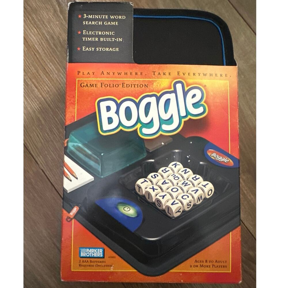 Parker Brothers Boardgame Boggle Game Folio Edition Ages8 To Adult 2003